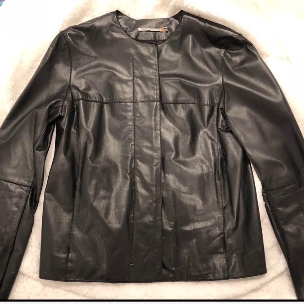 Max Studio 100% black leather jacket - Picture 5 of 5